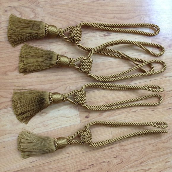 Beautiful Designer Drapery Tie Backs with Handcrafted Tassels - Picture 2 of 3